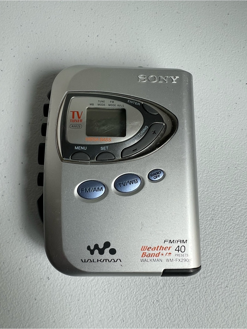 Sony Silver Walkman FM/AM Weather Band Portable Radio Cassette Player